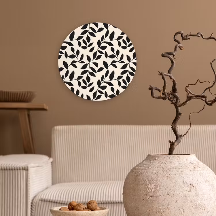 Muurcirkel - Elegant - Patroon - Zwart - Beige — 2