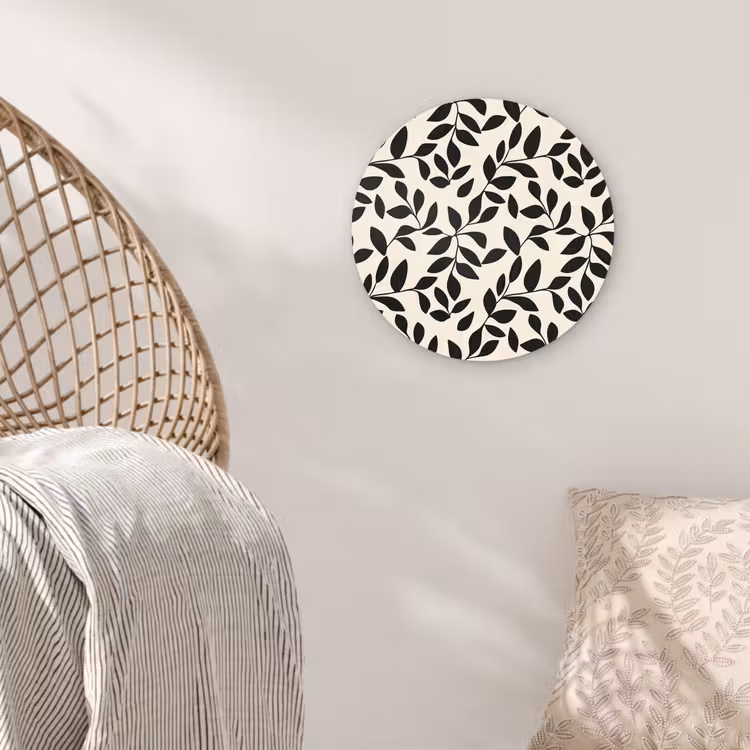 Muurcirkel - Elegant - Patroon - Zwart - Beige — 5