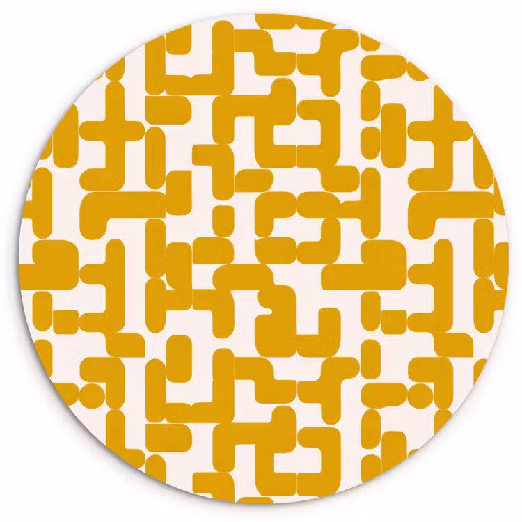Muurcirkel - Geel - Beige - Patroon — 1
