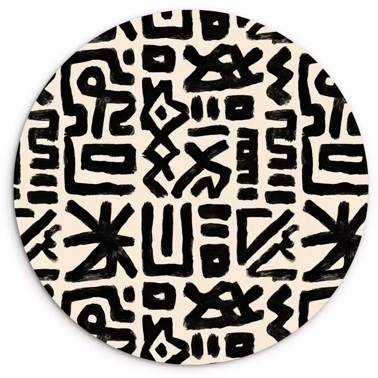 Muurcirkel - Geometrisch - Figuren - Zwart — 1