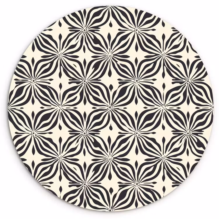 Muurcirkel - Grafisch - Patroon - Zwart — 1