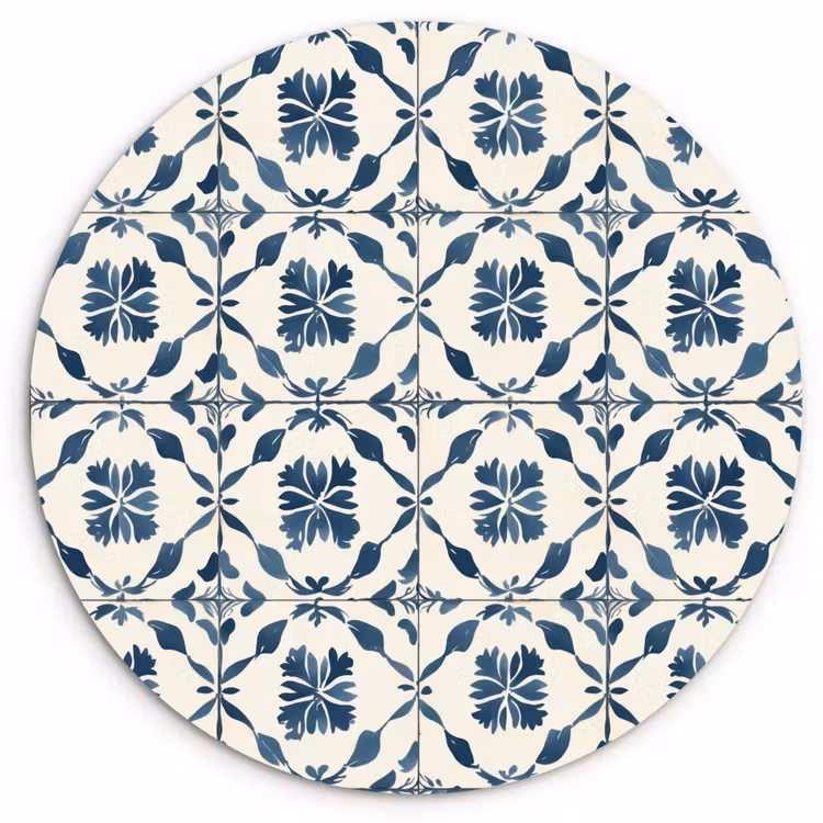Muurcirkel - Grafisch - Tegel - Blauw — 1