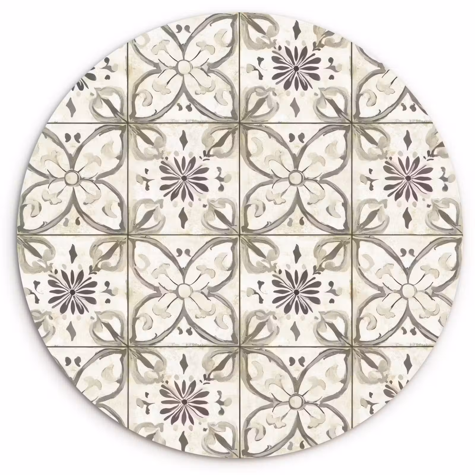 Muurcirkel - Antiek - Tegel - Beige — 1