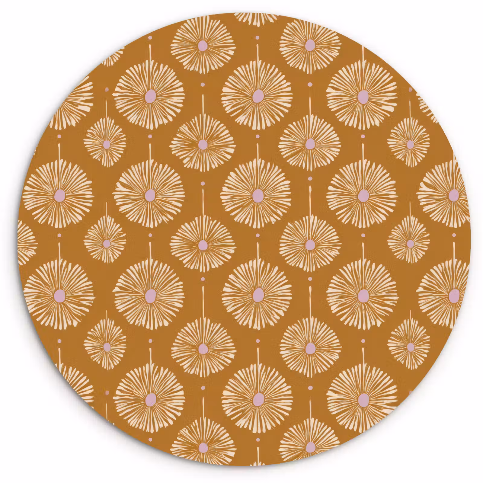 Muurcirkel - Bloemen - Modern - Oker — 1