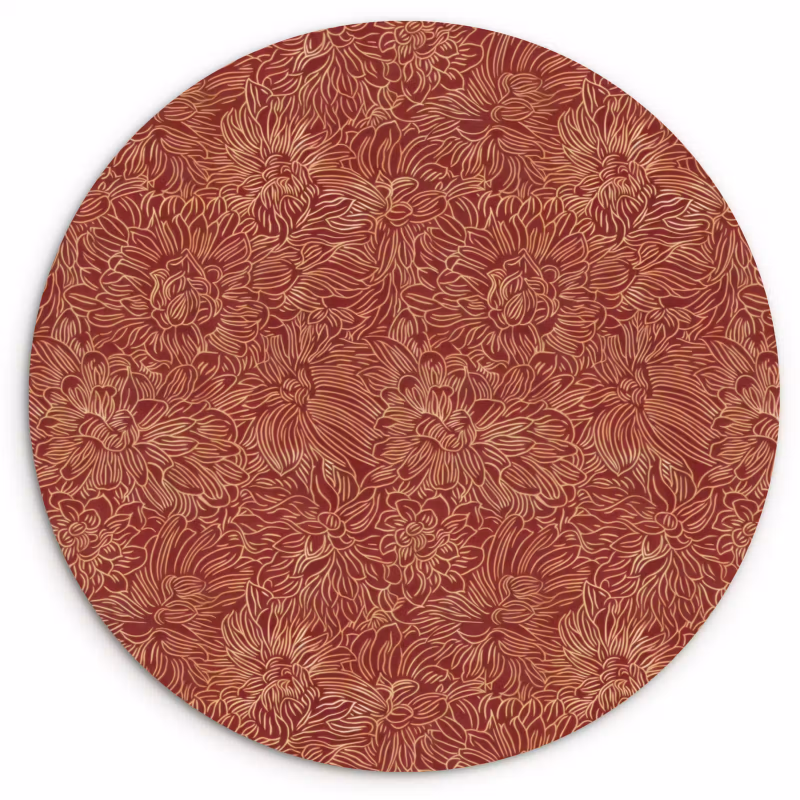 Muurcirkel - Bloemen - Motief - Rood — 1