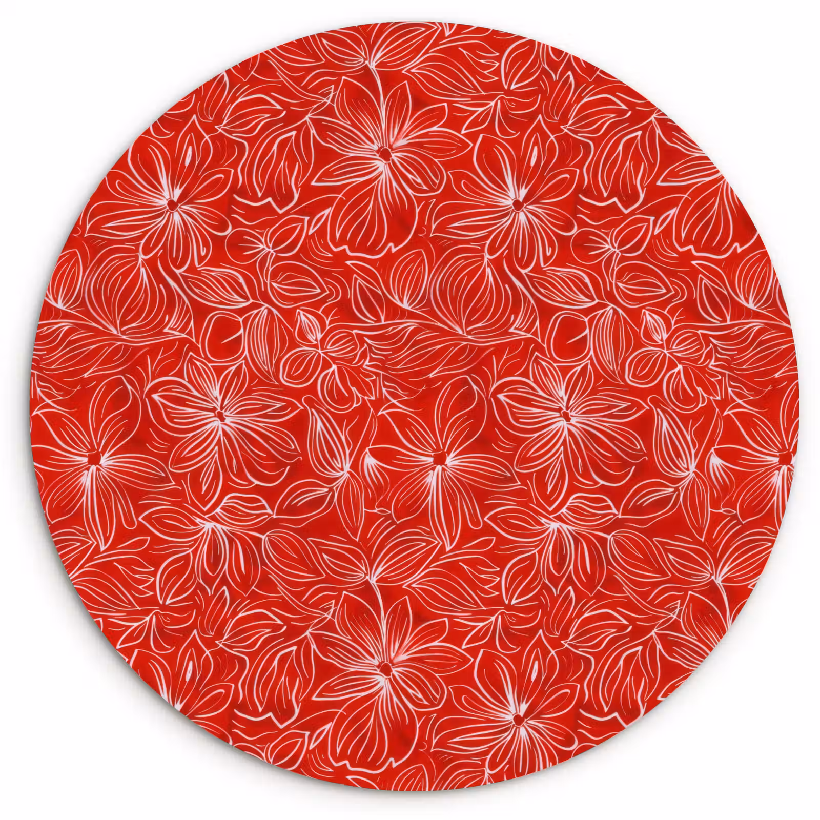 Muurcirkel - Bloemen - Patroon - Rood — 1