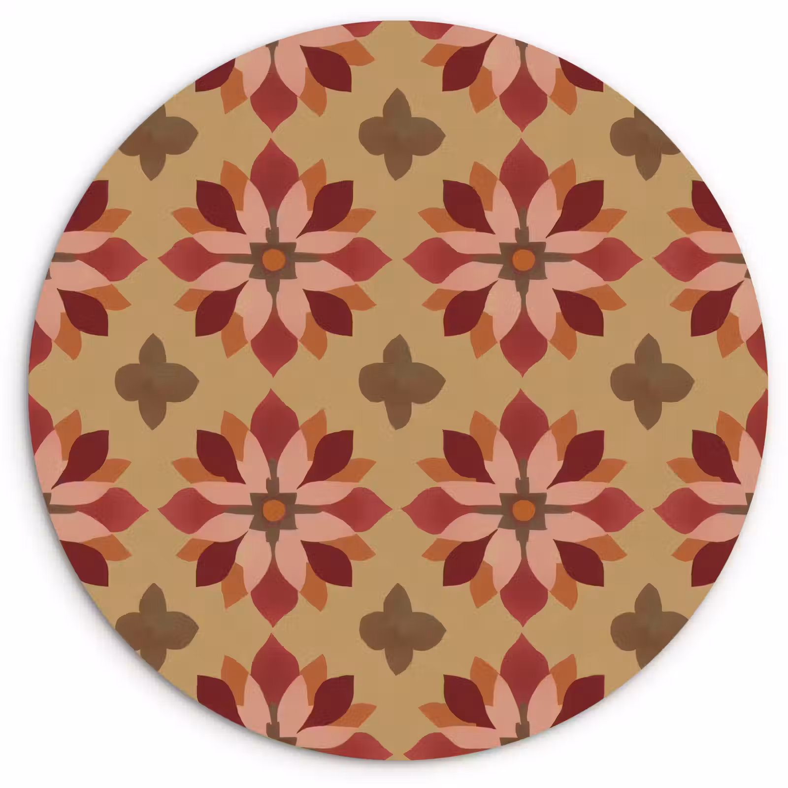 Muurcirkel - Bloemen - Retro - Groen — 1