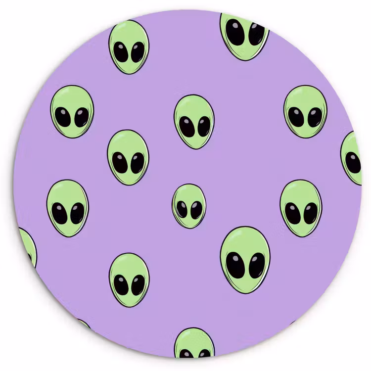 Muurcirkel - Alien - Retro - Lila — 1