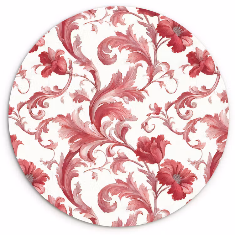 Muurcirkel - Barok - Patroon - Rood — 1