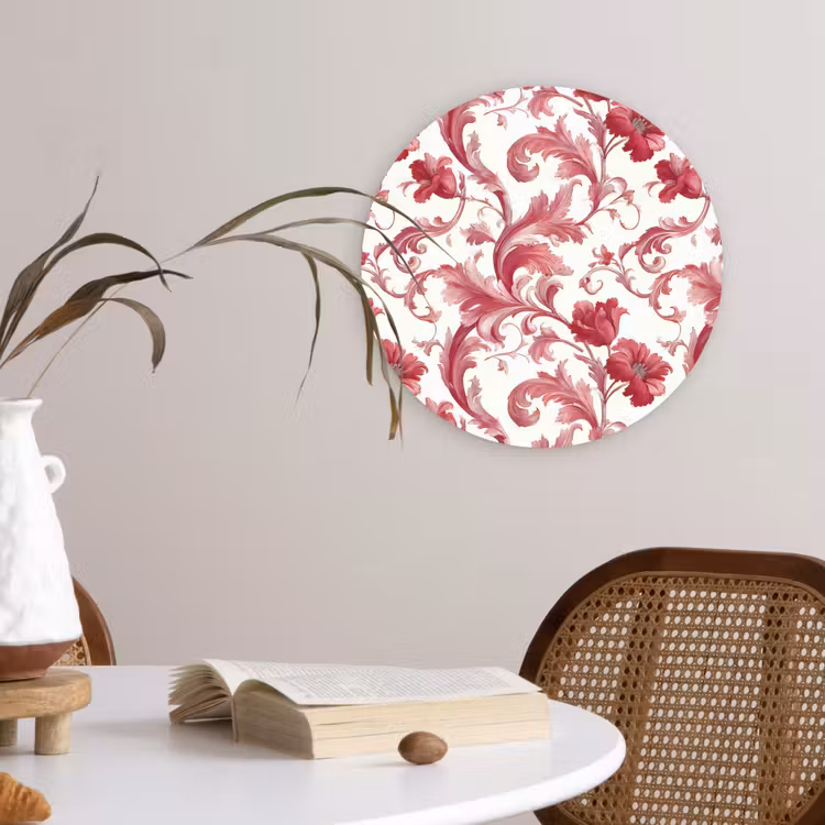 Muurcirkel - Barok - Patroon - Rood — 4