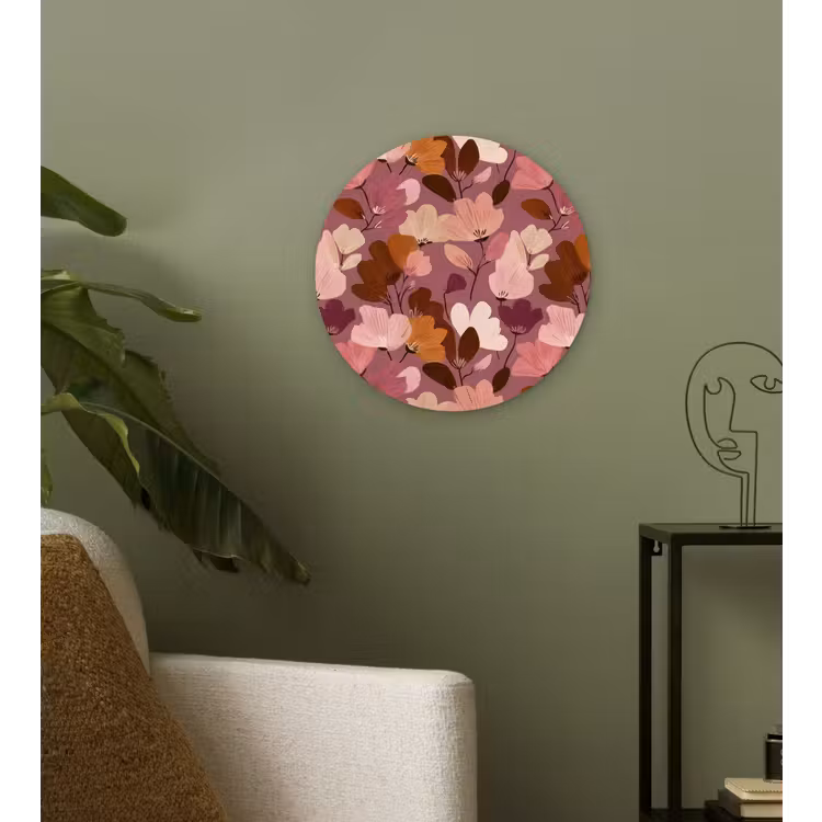 Muurcirkel - Bloem - Patroon - Roze — 3