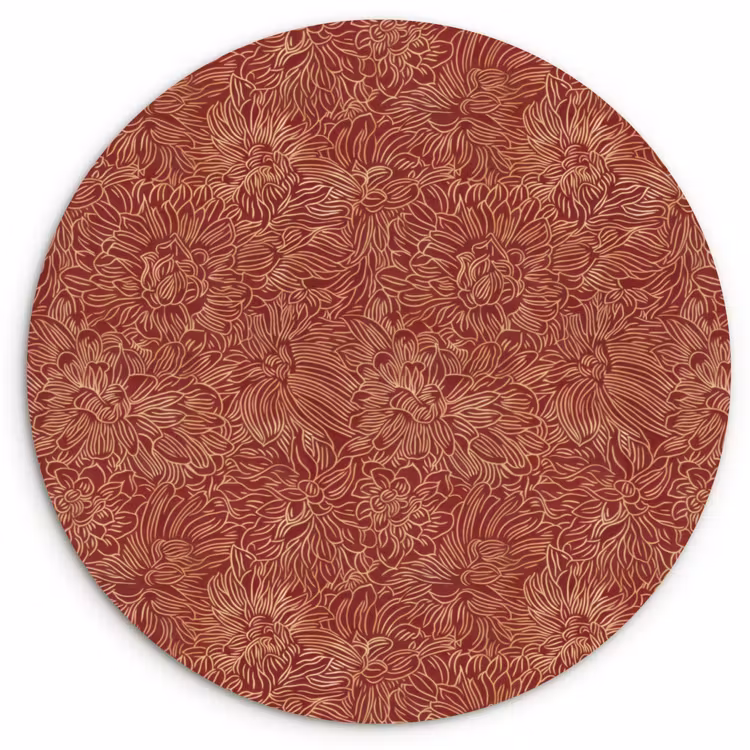 Muurcirkel - Bloemen - Motief - Rood — 1