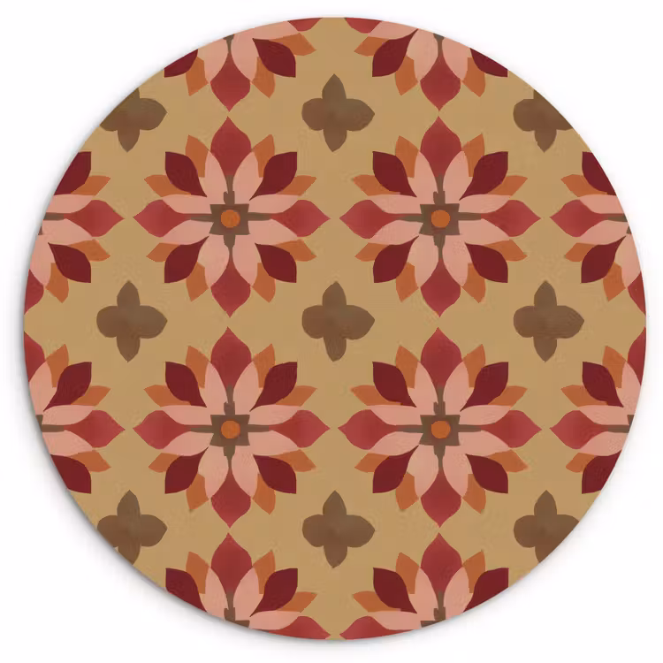 Muurcirkel - Bloemen - Retro - Groen — 1