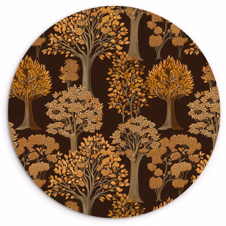 Muurcirkel - Bomen - Patroon - Bruin — 1