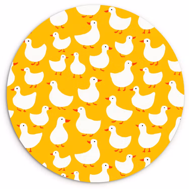 Muurcirkel - Eendjes - Patroon - Geel — 1