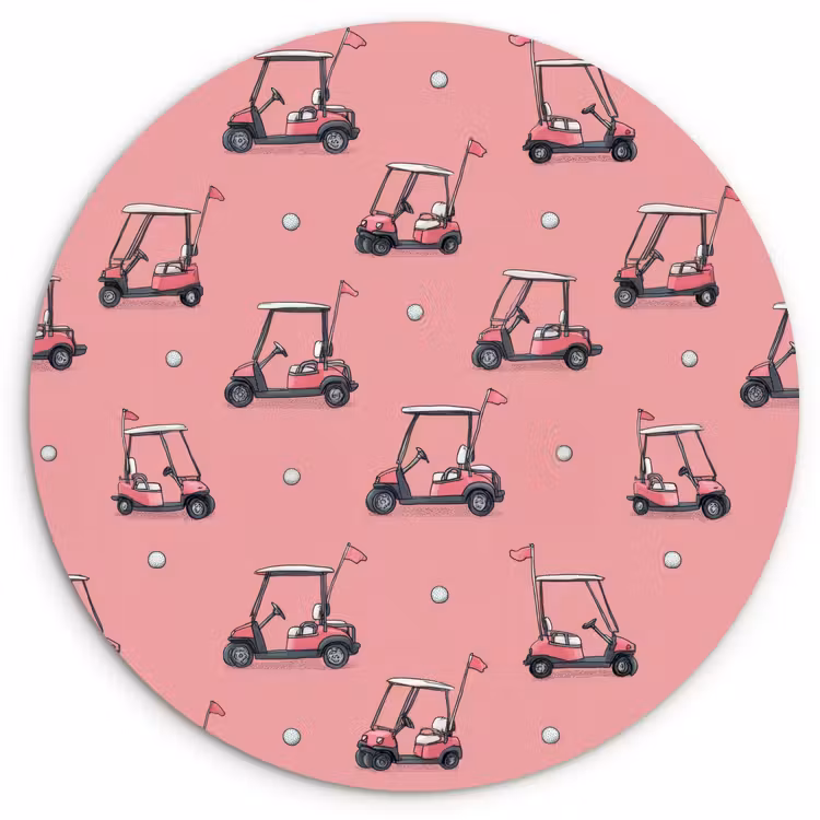 Muurcirkel - Golfkar - Retro - Roze — 1