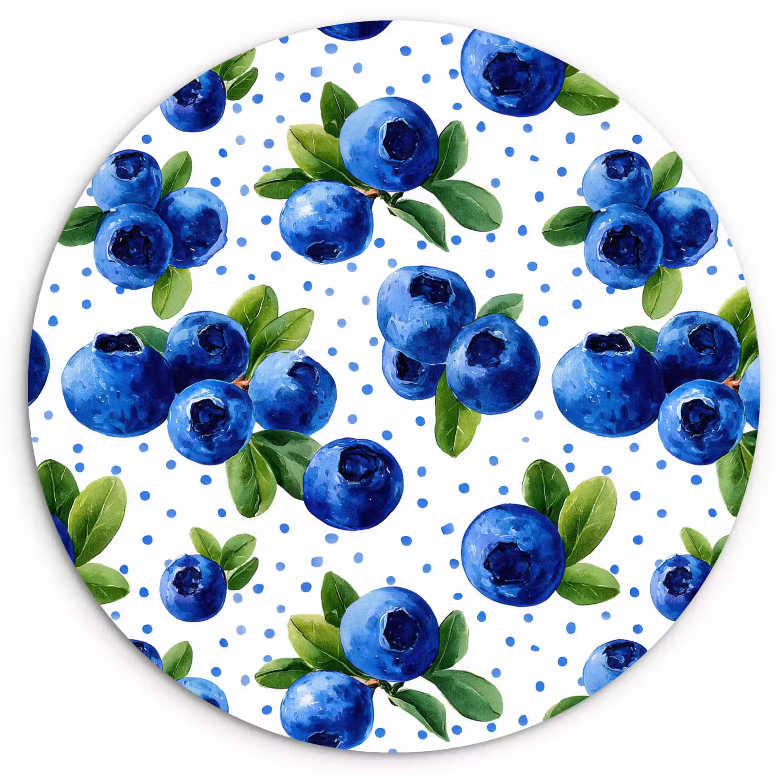 Muurcirkel - Bessen - Patroon - Blauw — 1