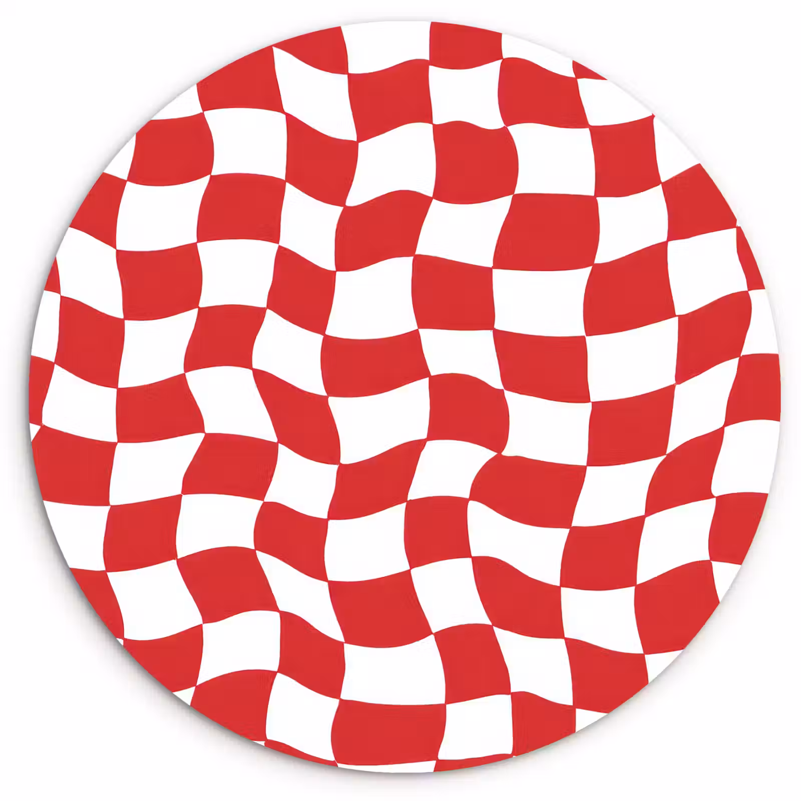 Muurcirkel - Golvend - Patroon - Rood — 1
