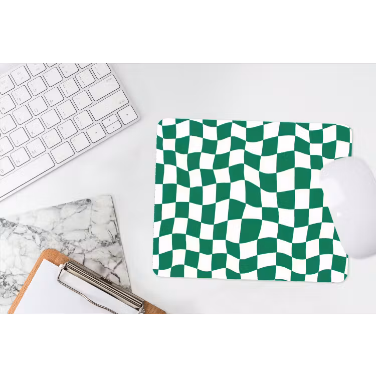 Muismat - Schaakbord - Golvend - Groen — 2