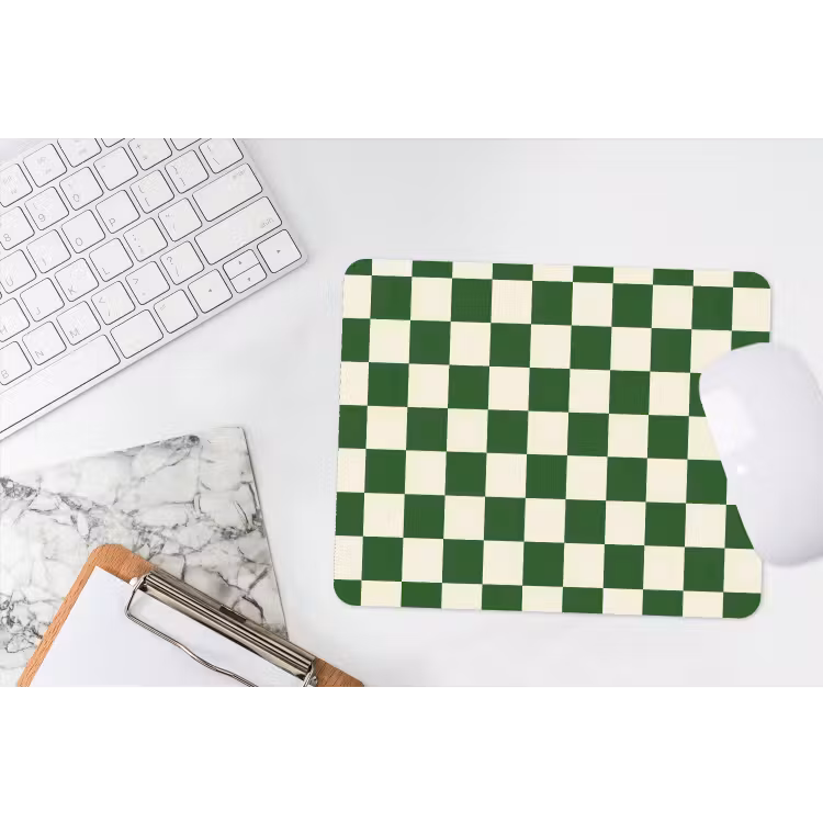 Muismat - Schaakbord - Patroon - Groen — 2