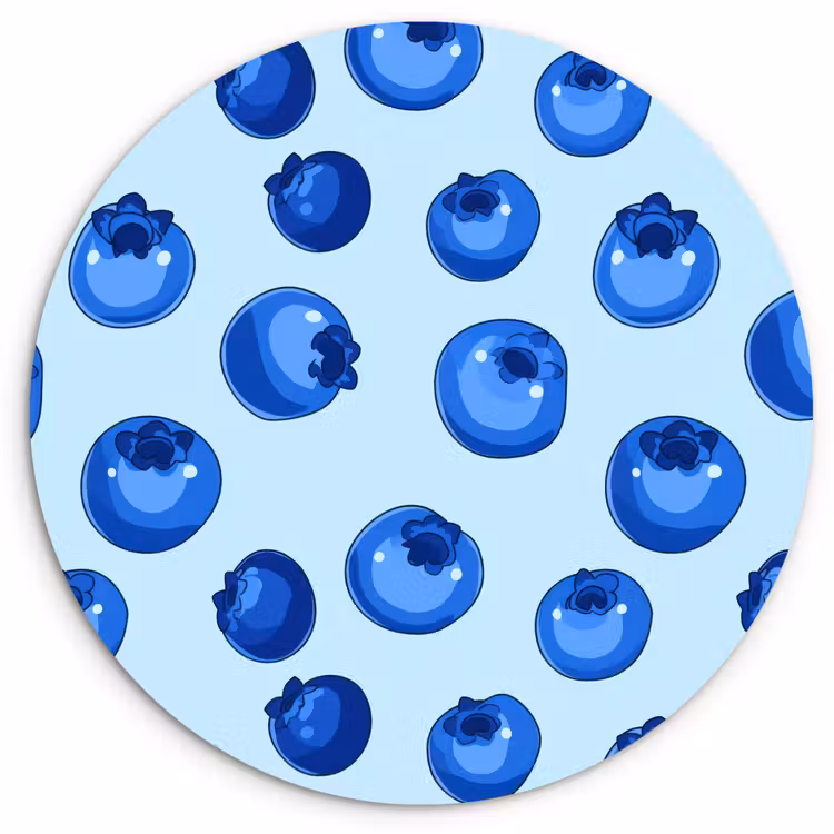 Muurcirkel - Bessen - Modern - Blauw — 1