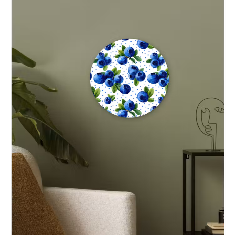 Muurcirkel - Bessen - Patroon - Blauw — 3