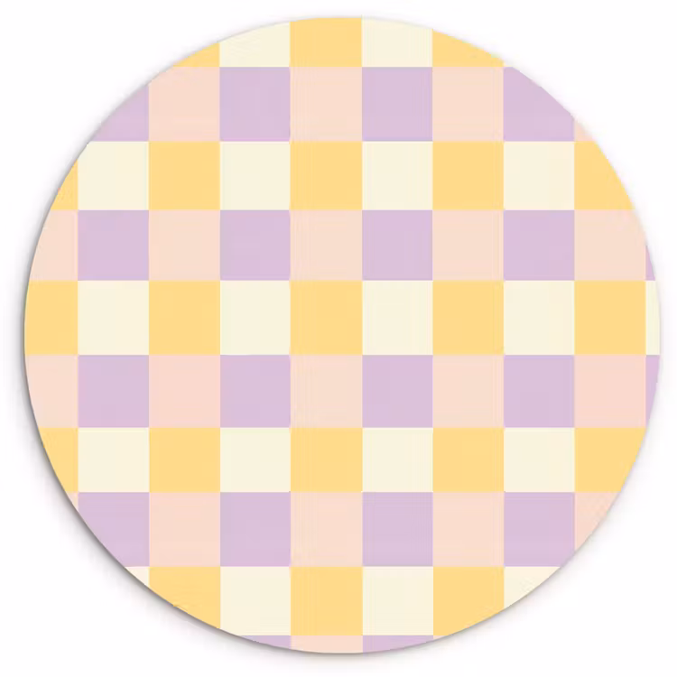 Muurcirkel - Blokjes - Lila - Geel — 1