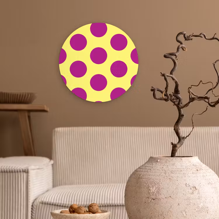 Muurcirkel - Dots - Klassiek - Geel — 2