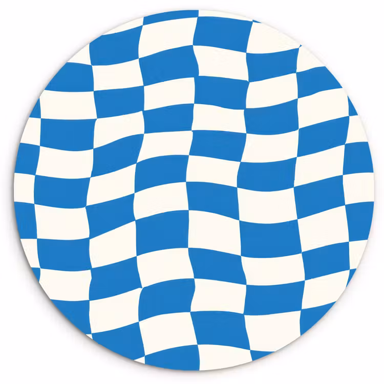Muurcirkel - Golvend - Patroon - Blauw — 1