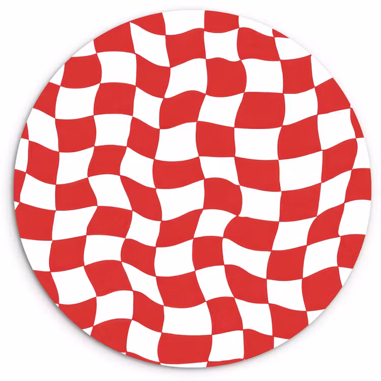 Muurcirkel - Golvend - Patroon - Rood — 1