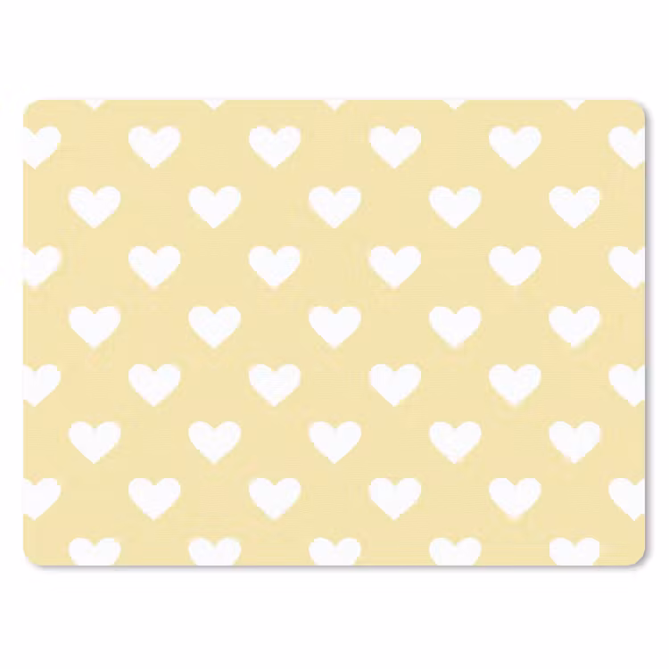 Muismat - Hartjes - Patroon - Geel — 1