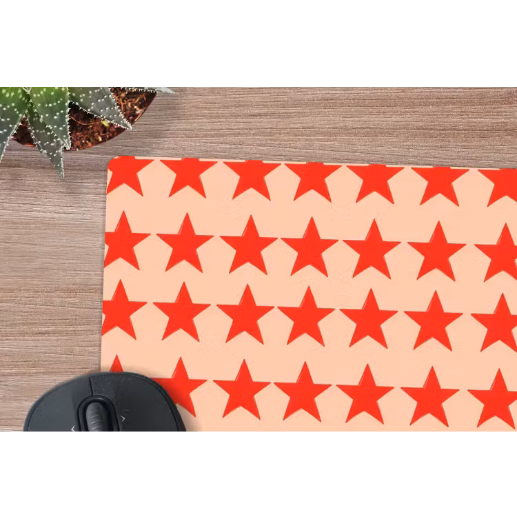 Muismat - Patroon - Sterren - Rood — 4