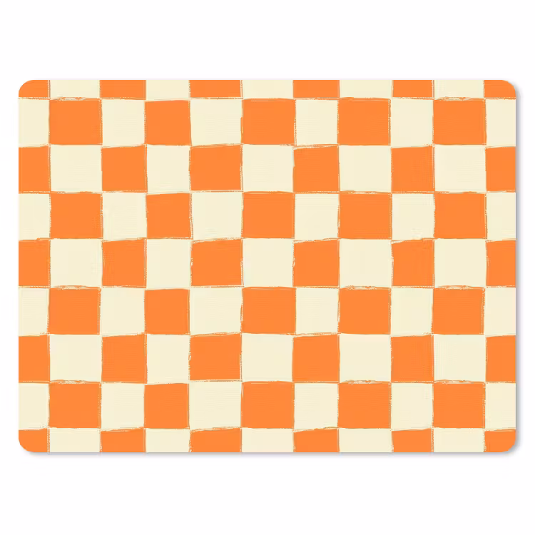 Muismat - Schaak - Patroon - Oranje — 1