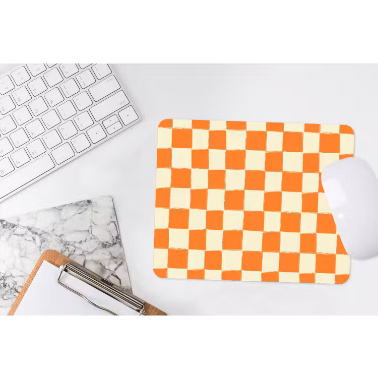 Muismat - Schaak - Patroon - Oranje — 2