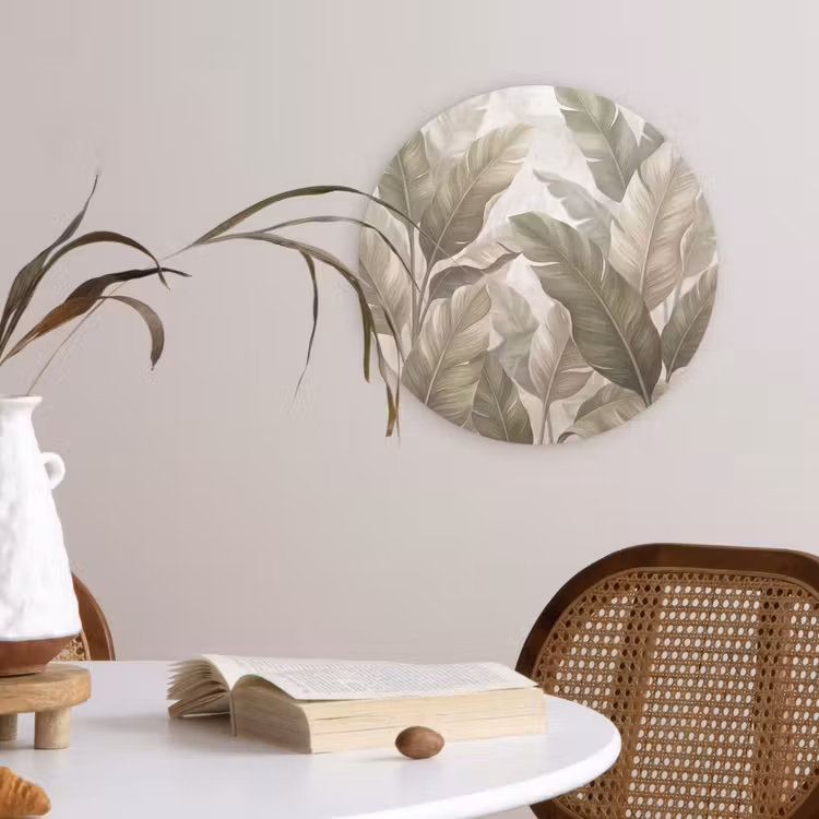 Muurcirkel - Bladeren - Tropisch - Natuur - Abstract - Beige — 4