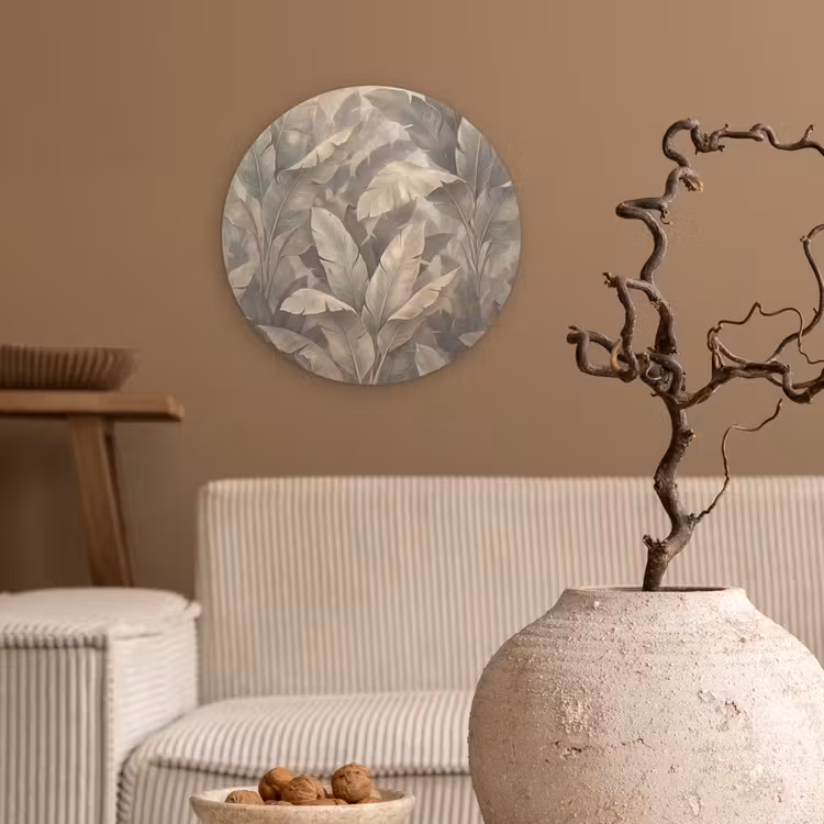 Muurcirkel - Bladeren - Tropisch - Natuur - Modern - Beige — 2