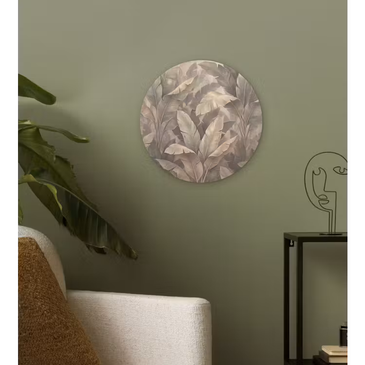 Muurcirkel - Bladeren - Tropisch - Natuur - Modern - Beige — 3