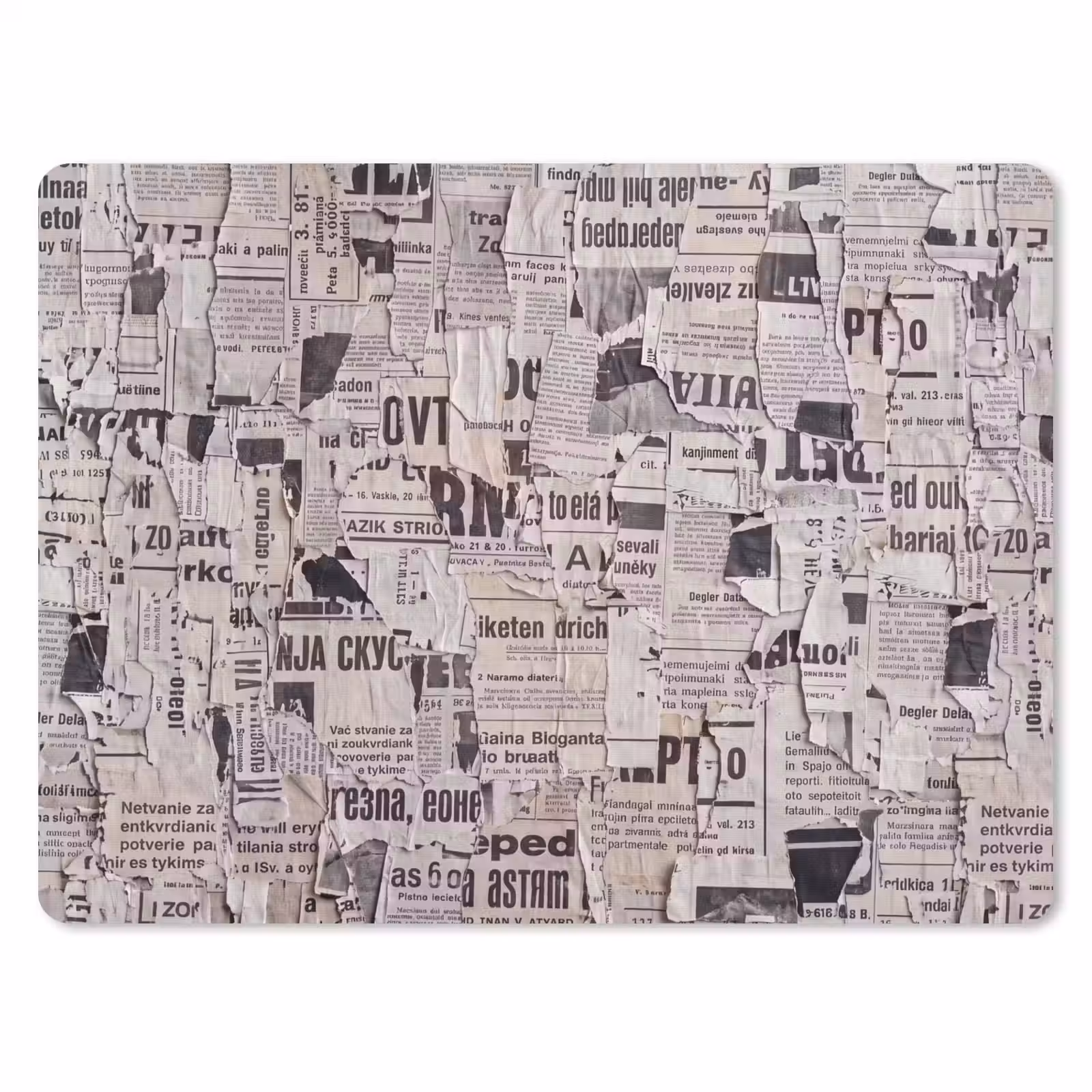 Muismat - Krant - Gescheurd - Textuur - Abstract - Zwart-wit — 1