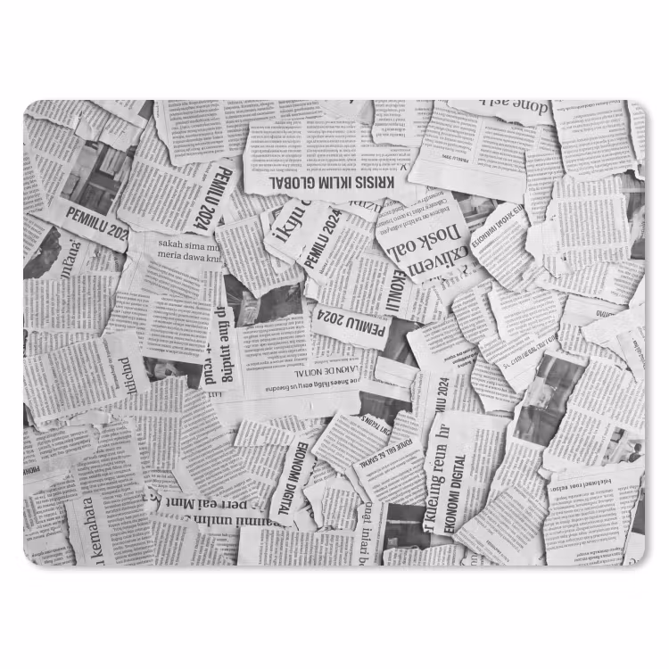 Muismat - Krant - Versnipperd - Textuur - Zwart-wit - Abstract — 1