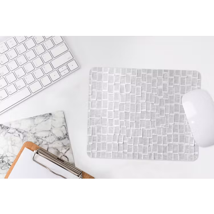 Muismat - Papier - Overlappend - Textuur - Modern - Wit — 2
