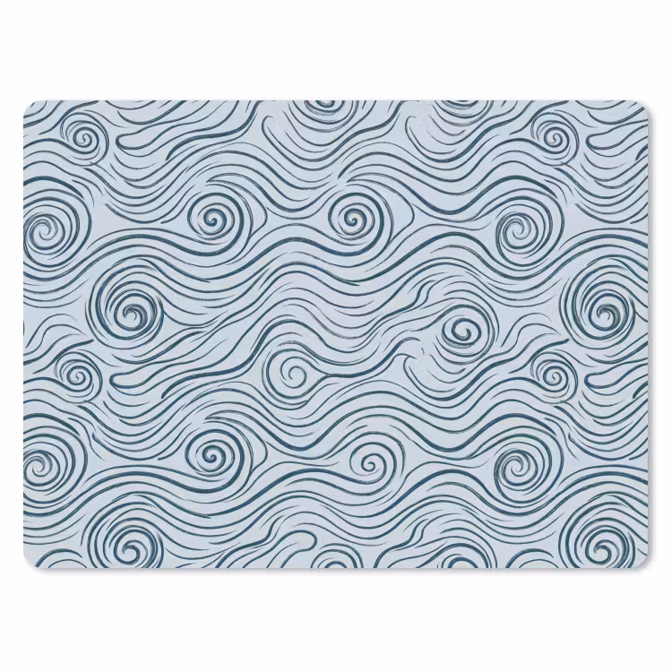 Muismat - Patroon - Golven - Abstract - Modern - Blauw — 1