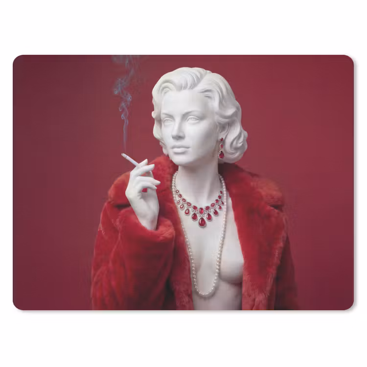 Muismat - Vrouw - Bontjas - Mode - Klassiek - Rood — 1
