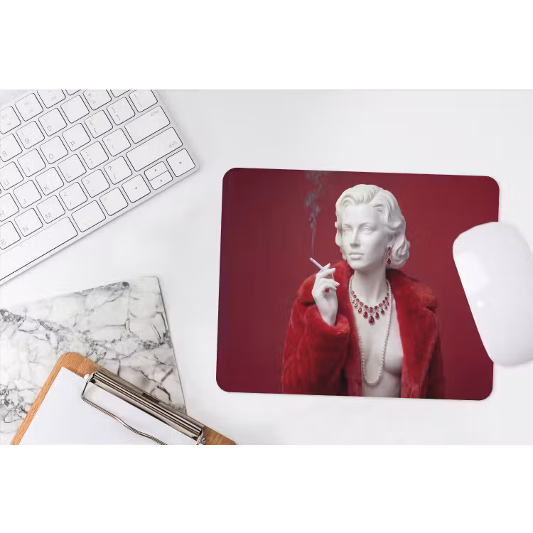 Muismat - Vrouw - Bontjas - Mode - Klassiek - Rood — 2