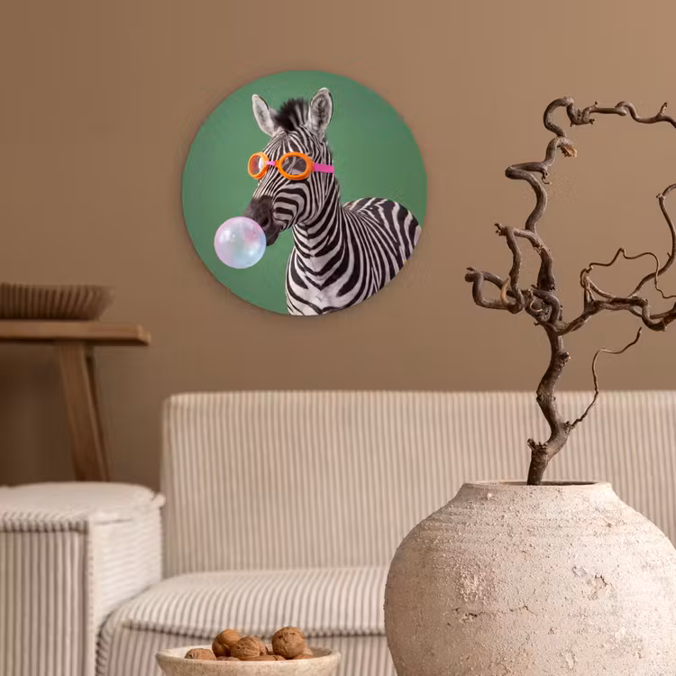 Muurcirkel - Dier - Bril - Bel - Modern - Groen — 2