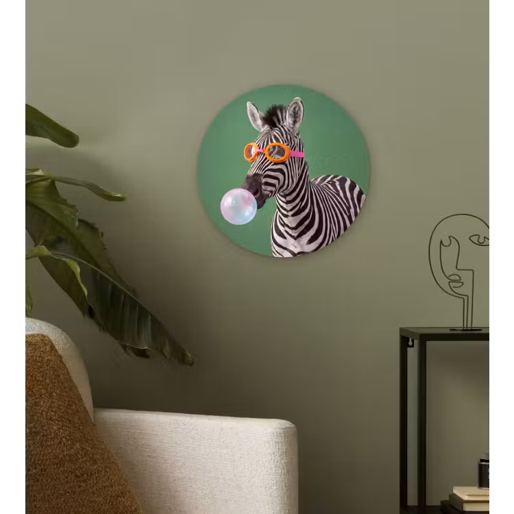 Muurcirkel - Dier - Bril - Bel - Modern - Groen — 3