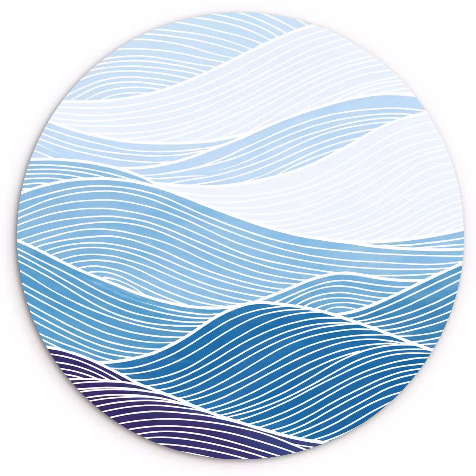 Muurcirkel - Abstract - Golven - Patroon - Blauw - Modern — 1