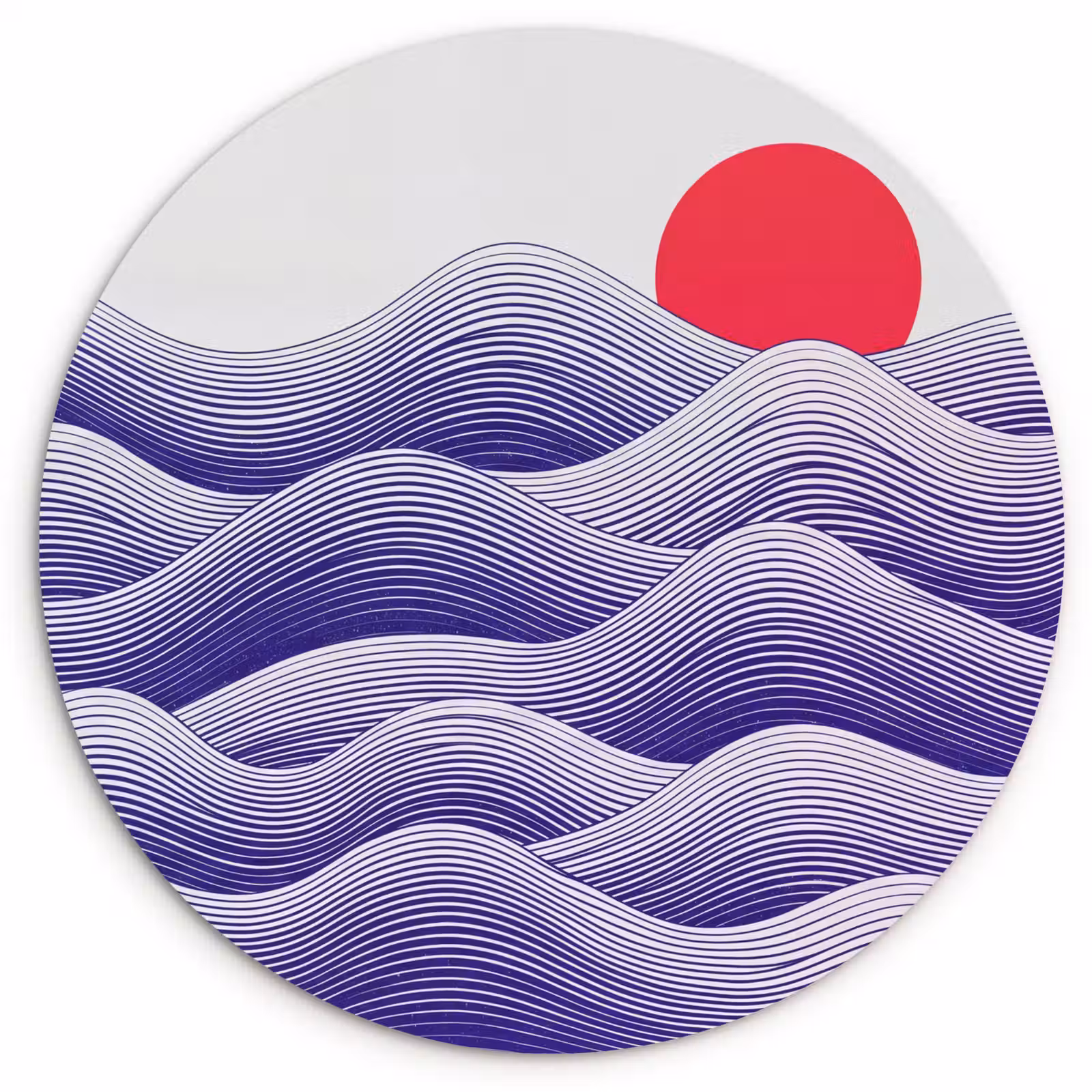 Muurcirkel - Golven - Zon - Natuur - Abstract - Rood — 1