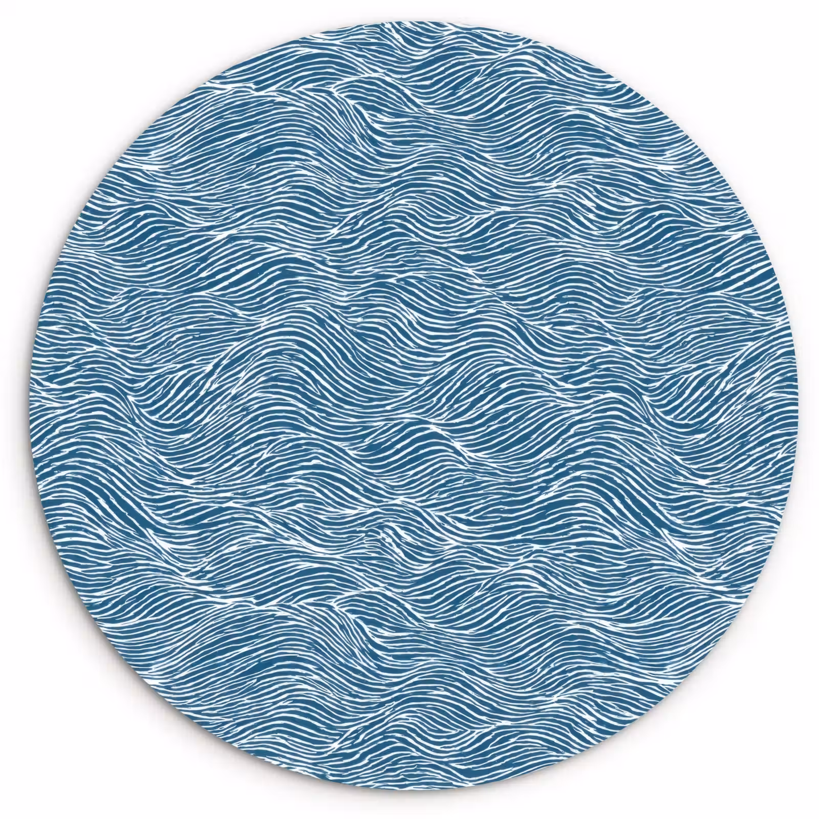 Muurcirkel - Blauw - Wit - Golven - Getekend - Textuur — 1