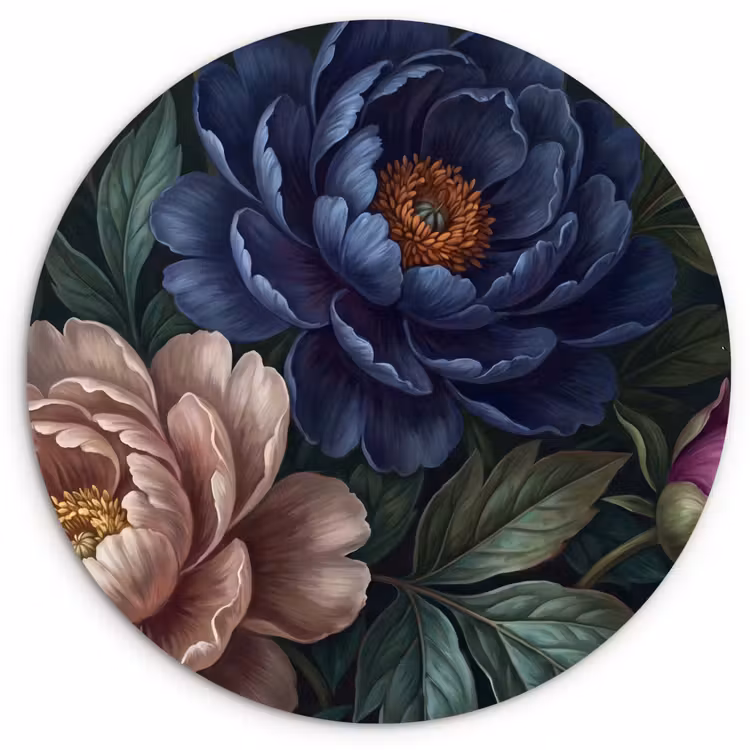 Muurcirkel - Bloemen - Vlinder - Natuur - Modern - Paars — 1