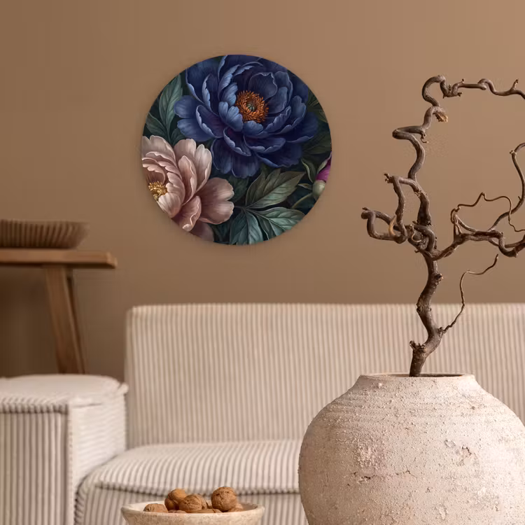 Muurcirkel - Bloemen - Vlinder - Natuur - Modern - Paars — 2